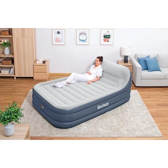 Bestway Premium Air Mattress with Headrest, Built-in Electric Pump, Storage Bag and Repair Kit